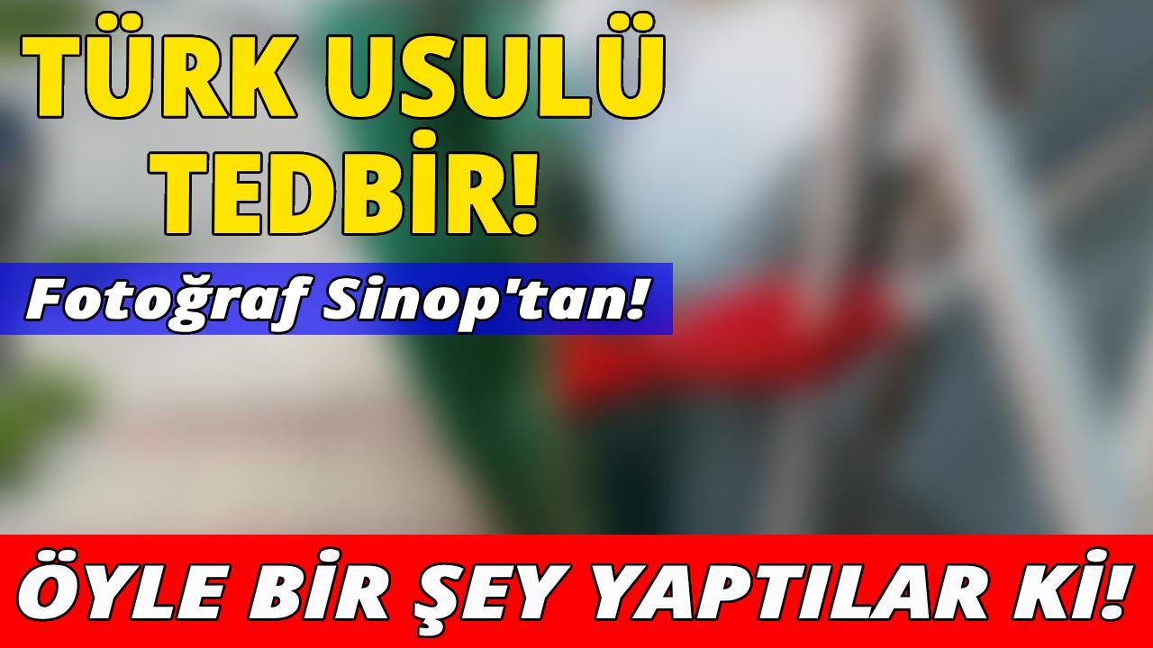 Sinop&#039;ta geçici çözüm ilginç görüntü oluşturdu