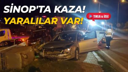 Sinop'ta iki otomobil çarpıştı: 2 yaralı