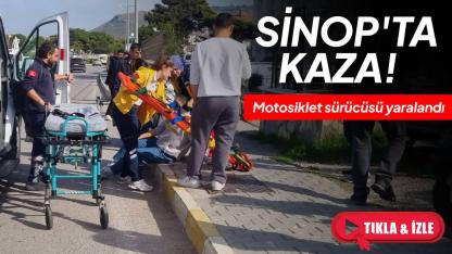 Sinop'ta motosiklet devrildi:1 yaralı