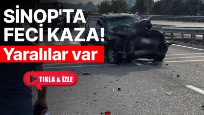 Sinop'ta otomobil traktöre arkadan çarptı: 2 yaralı