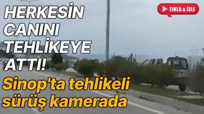 Sinop'ta panik anları: Trafik canavarı iş başında