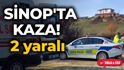 Sinop'ta virajı alamayan motosiklet savruldu: 2 yaralı