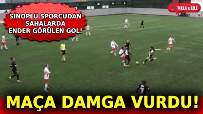 Sinoplu sporcudan maça damga vuran gol