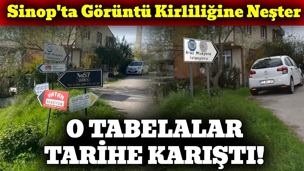 Sinop’ta görüntü kirliliği yaratan trafik levhaları kaldırıldı