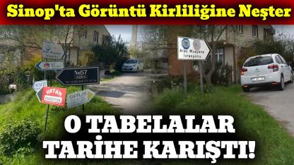 Sinop’ta görüntü kirliliği yaratan trafik levhaları kaldırıldı