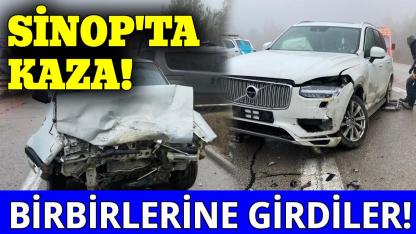 Sinop'ta iki otomobil çarpıştı:1 yaralı