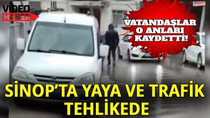 Sinop'ta kaldırıma park eden araçlar tepki çekti