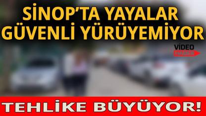 Sinop’ta kaldırımlar araçlarla doldu: Vatandaşlar tepkili