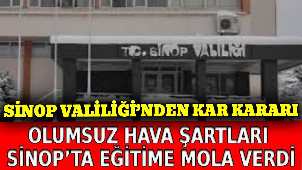 Sinop’ta kar ve buzlanma nedeniyle eğitime 1 gün ara verildi