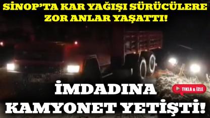 Sinop'ta karda kayan araç yoldan çıktı