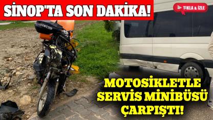 Sinop'ta kaza: Motosiklet sürücüsü hastaneye kaldırıldı