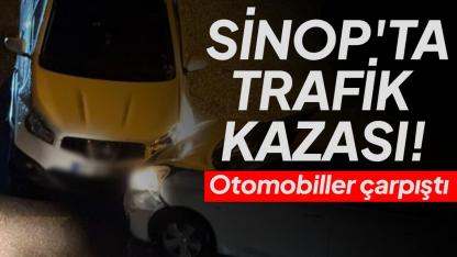 Sinop’ta korkutan kaza: 2 otomobil çarpıştı