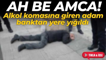 Alkol komasına giren adam yere yığıldı! O anlar kamerada