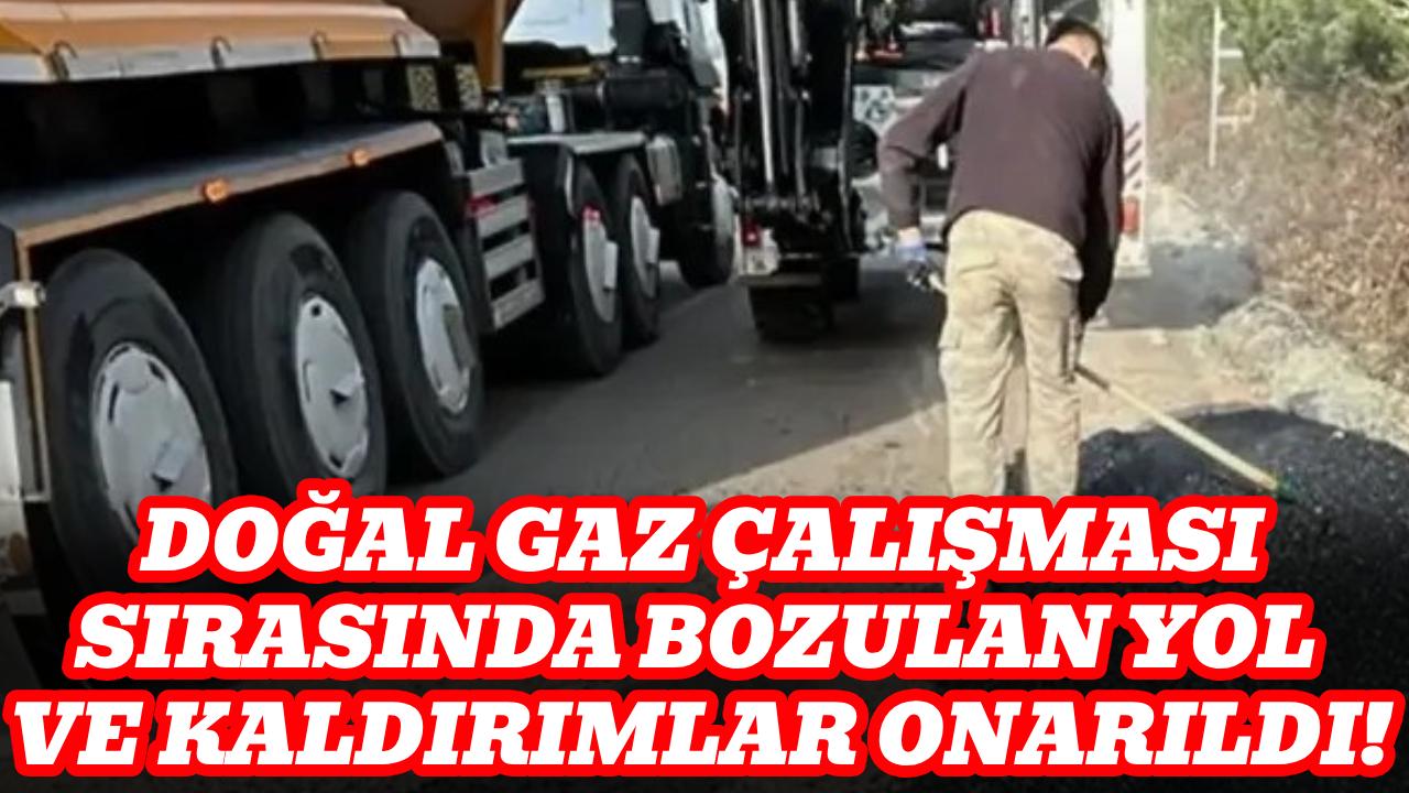 Bozulan yollarda yama çalışması yapıldı