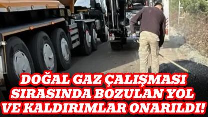 Bozulan yollarda yama çalışması yapıldı