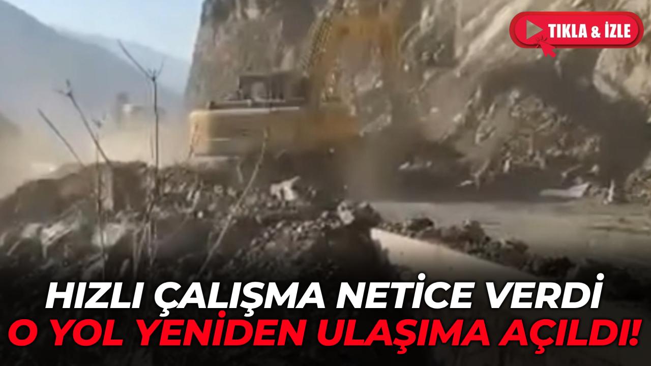 Heyelan nedeniyle kapanan köy yolu ulaşıma açıldı