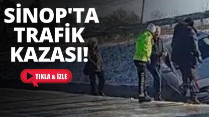 Kontrolden çıkan otomobil kaza yaptı