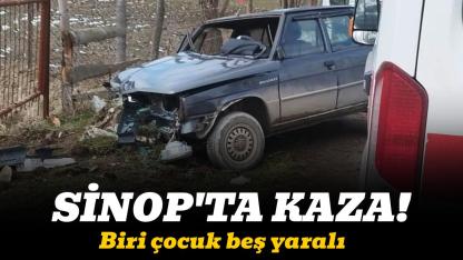 Otomobil ağaçlara çarptı: 1'i çocuk 5 yaralı