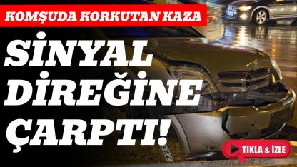 Otomobil sinyalizasyon direğine çarptı: 1 yaralı