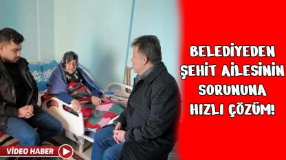 Şehit ailesinin ısınma sorunu belediye tarafından çözüldü