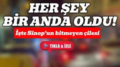 Sinop’ta dar sokakta trafik kilitlendi