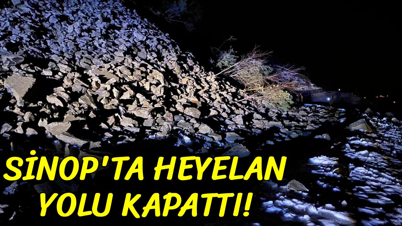 Sinop'ta grup yolu heyelan nedeniyle kapandı