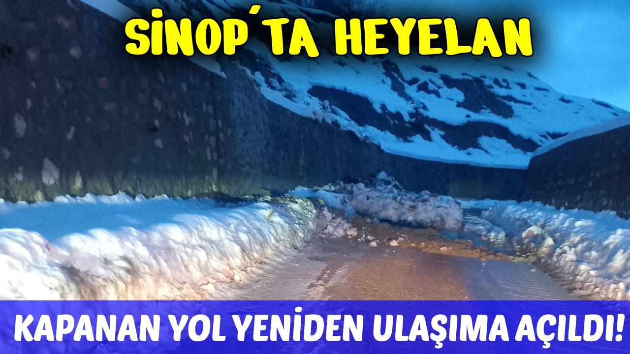Sinop'ta heyelan nedeniyle kapanan grup yolu ulaşıma açıldı