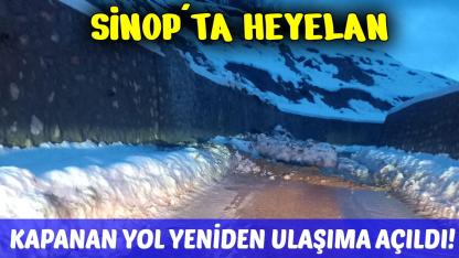 Sinop'ta heyelan nedeniyle kapanan grup yolu ulaşıma açıldı