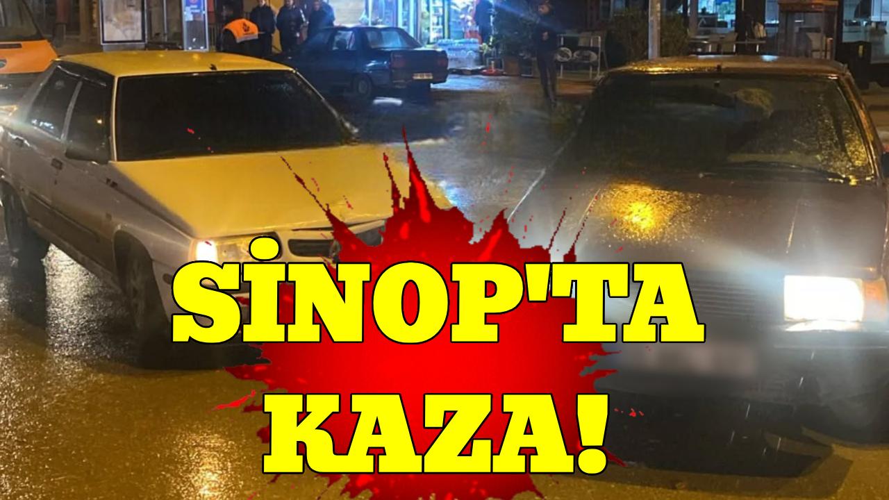Sinop'ta iki otomobil çarpıştı