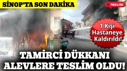 Sinop'ta iş yerinde korkutan yangın