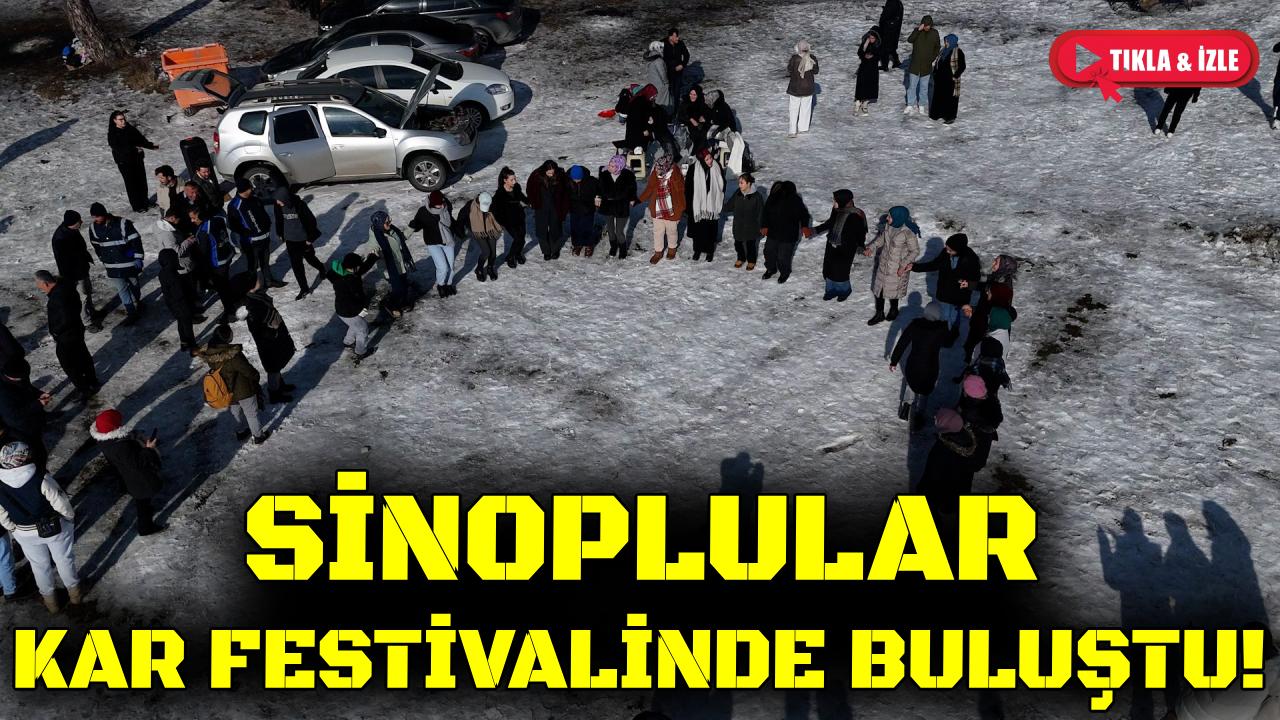 Sinop'ta kar festivali coşkusu