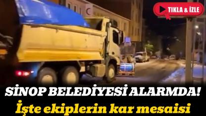 Sinop’ta kar mesaisi sürüyor