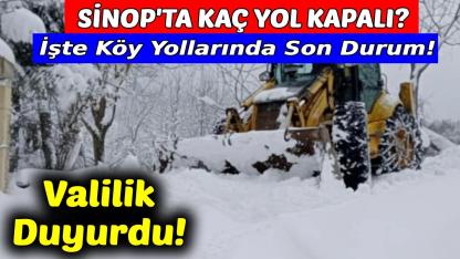 Sinop’ta kar yağışı köy yollarını kapattı