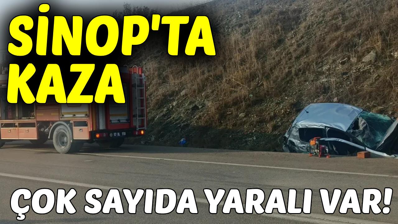 Sinop'ta kontrolden çıkan araç şarampole devrildi