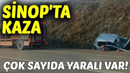 Sinop'ta kontrolden çıkan araç şarampole devrildi