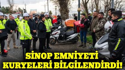 Sinop'ta motosikletli kuryelere hayat kurtaran uyarılar