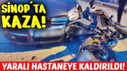 Sinop'ta otomobil ile motosiklet çarpıştı