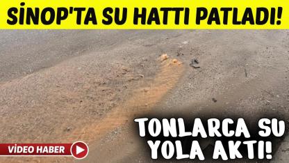 Sinop'ta su patlağı yolu göle çevirdi