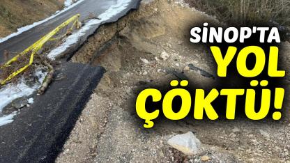 Sinop'ta yolda çökme oluştu