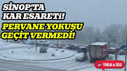 Sinop’un dik yokuşunda kar sınavı