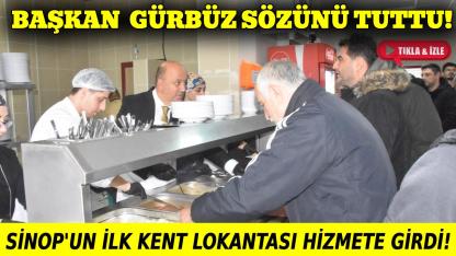 Sinop'un ilk kent lokantası, yoğun bir katılımla hizmete girdi