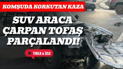 SUV araca çarpan Tofaş parçalandı: 2 yaralı