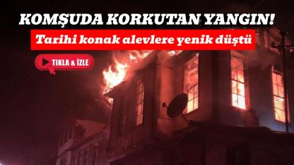 Üç katlı tarihi konak yangında küle döndü