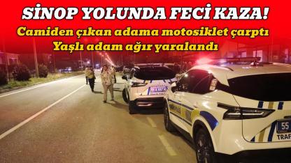Camiden çıkan yaşlı adama motosiklet çarptı