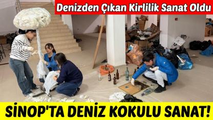 Denizin çöpü atölyede sanata dönüşüyor