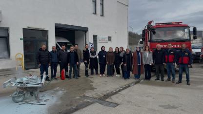 Erfelek'te hastane personeline yangına müdahale eğitimi