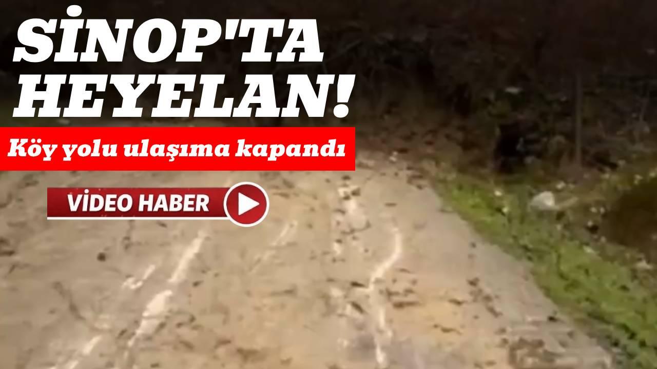 Heyelan nedeniyle köy yolu ulaşıma kapandı