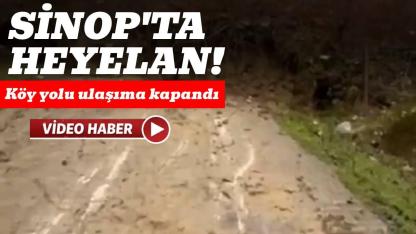 Heyelan nedeniyle köy yolu ulaşıma kapandı