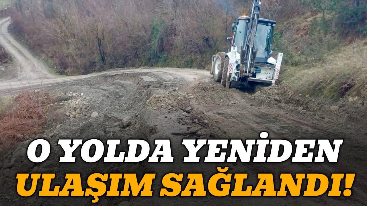 Heyelan sonrası yol ulaşıma açıldı