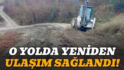 Heyelan sonrası yol ulaşıma açıldı